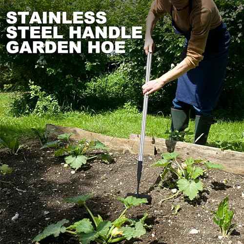 Triangle Garden Hoe, Carbon Steel Push-Pull Weeding Tool, Equipped with 57.5" Stainless Steel Long Handle ? A Long-Handle Weeder for Digging, Weeding, Hoeing and Loosening Soil
