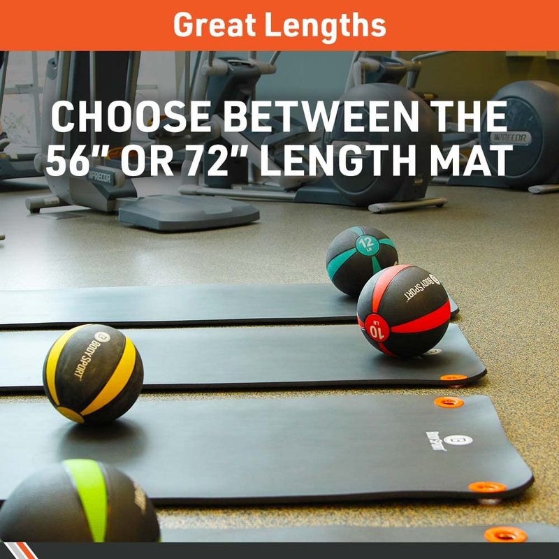 Body Sport Non-Slip Exercise Mat for Men & Women, 56 x 24 in. - 1/2 in. Thick Foam Surface for Yoga, Pilates, Fitness & Aerobic Workouts (Black)