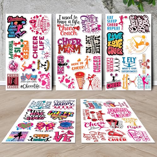 Cheerleader Stickers 50 Pieces Vinyl Waterproof Decal for Laptop Water Bottle Phone Car Window Guitar Stakeboard Scrapbook Sticker Cheerleading Gifts