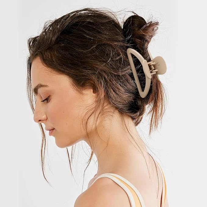 Hair Clips Set: 4Pcs Matte Claw Clips for Thin, Medium and Thick Hair - Cute Small Semicircle Clips for Women
