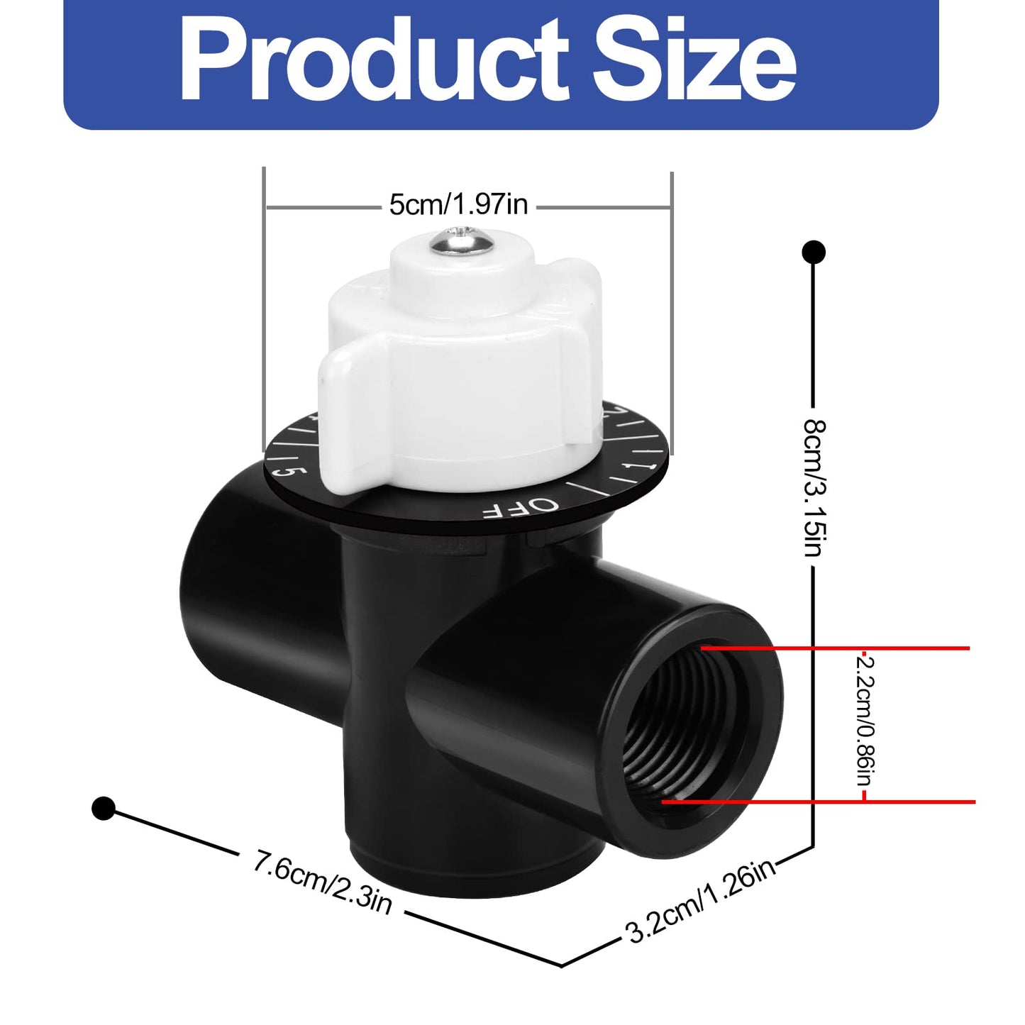 Pool Control Valve R172086, 1/2-Inch Chlorine Valve Compatible with Pentair Rainbow 320 322, 300-29X Automatic Chlorine/Bromine Pool and Spa Feeder