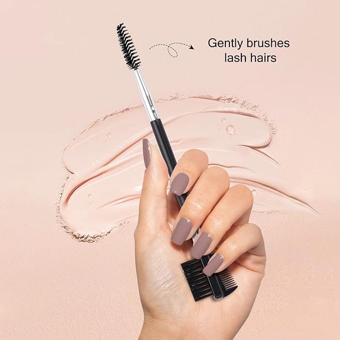 3 Head Eyebrow Eyelash Shaper Eyelash Comb Double Head Brush Makeup Grooming Tool cosmetic with 3 Different Spoolie Brushes for Separating Lashes, Eliminating Mascara Clumps, Grooming and Shaping Brow