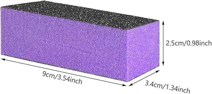 10 Pcs Nail Buffer Sanding Block Polisher Buffing File 100/180 Grit 3 Sides Nail Files Art Pedicure Manicure File(Black Purple)