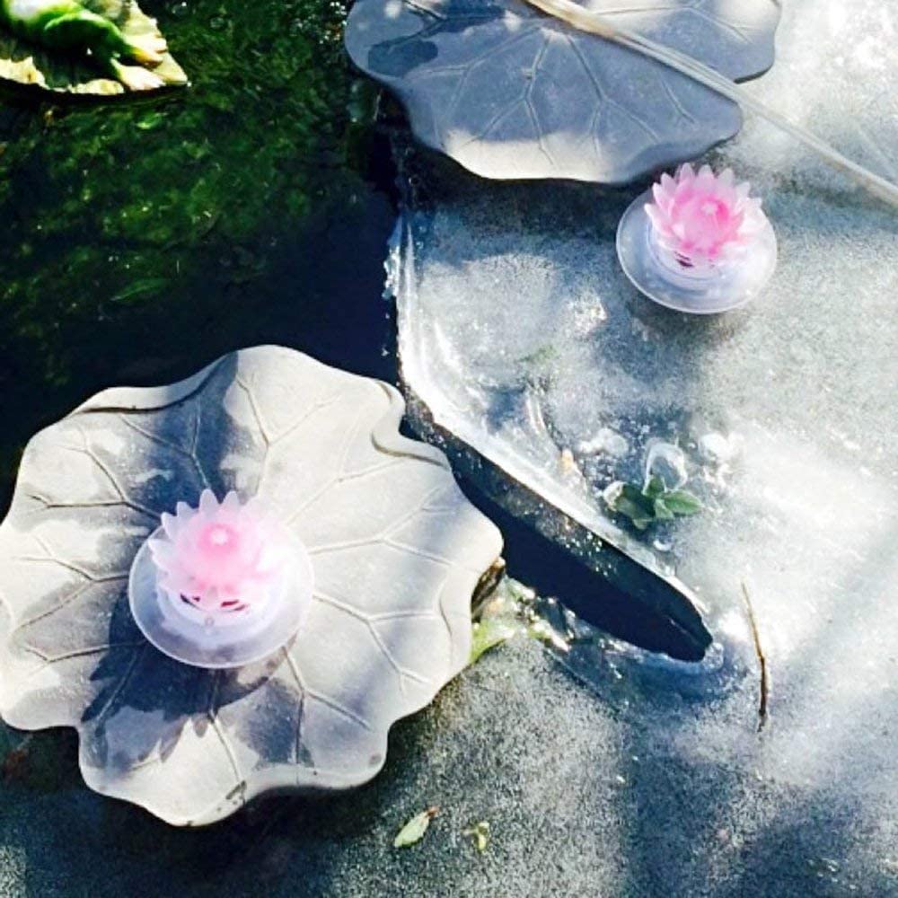4 Pack Solar Lotus Pond Lights, Floating Color Changing Lotus Flower Pool Lights Led Waterproof Outdoor Swimming Pool Pond Submersible Lights