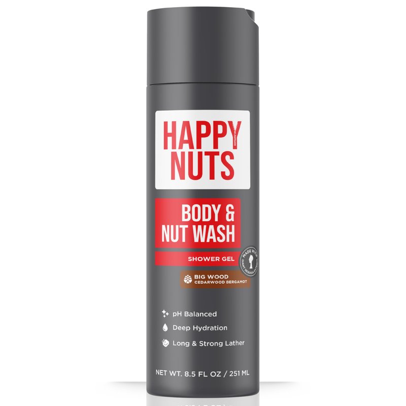 HAPPY NUTS Sea Man Body and Nut Wash - Moisturizing Men's Shower Gel, Bodywash with Deep Cleanse for Sensitive Skin - Men's Body Soap