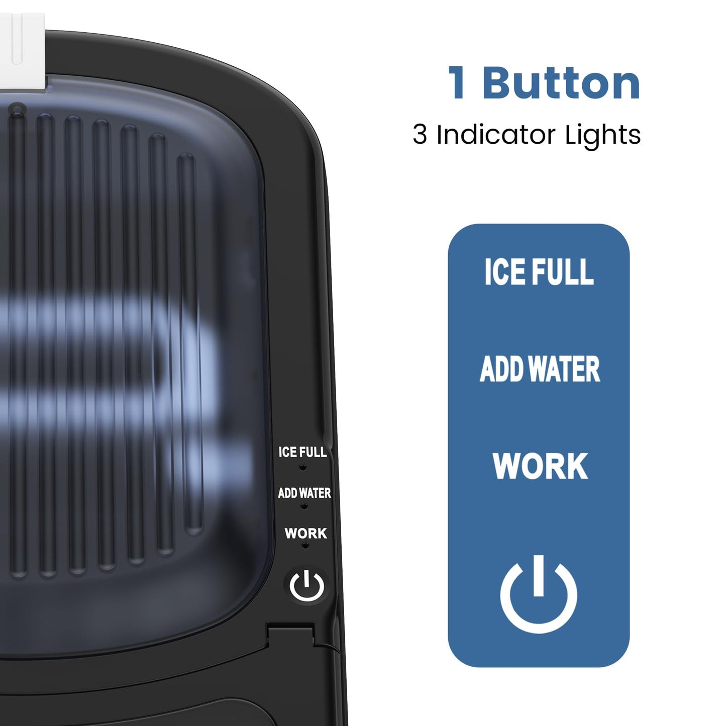 Electactic Bullet Ice Maker, 18Lbs/Day Compact Countertop Ice Makers, Removable Lid Easy to Clean, Fast 6Pcs Bullet Ice in 8 Mins, Self-Cleaning & Low Noise for Office, Bedroom, RV(Black)