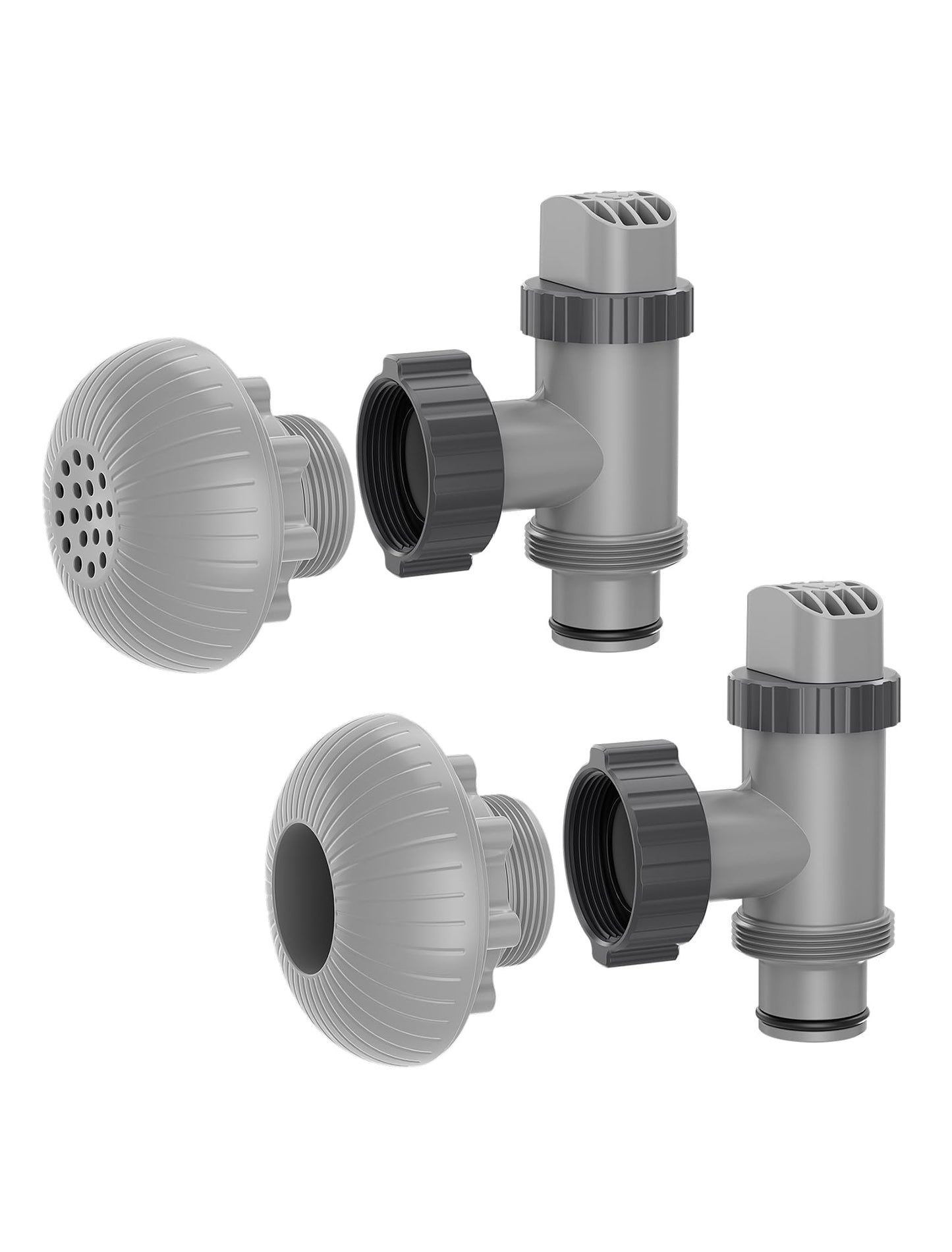 SHAPON Above Ground Pool Inlet & Outlet Replacement Kit with Plunger Valve, 1.5'' Strainer Connector & Jet Nozzle, Compatible with Intex/Coleman Pool Parts & Accessories
