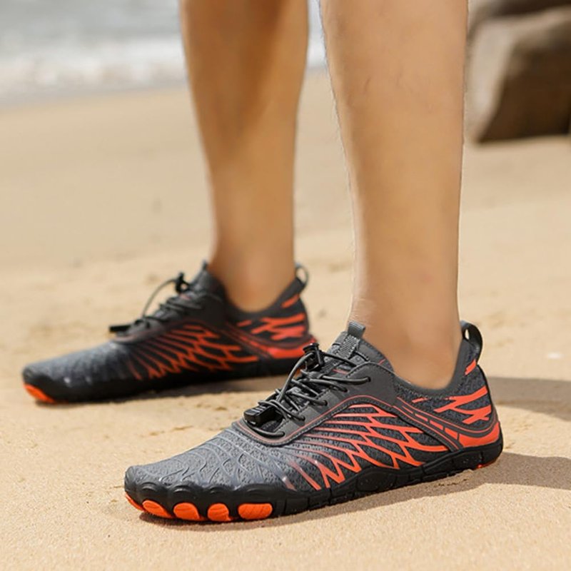 ELETON Barefoot Shoes Women Men Footwear, Wide Toe Box Hiking Zero Drop Non-Slip Quick-Dry River Boat Pool Beach Water Shoes, Lightweight Swimming Running Walking Sneakers Unisex Orange
