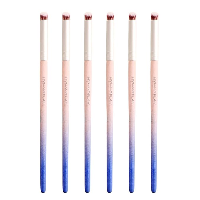 6pieces Ombre Nail Brush Wood Nail Pen Ombre Brush for Gel Nails Nail Gradient Brush Nail Design Brushes Nail Painting Kit Nail Art Tools Acrylic Nail Accessories