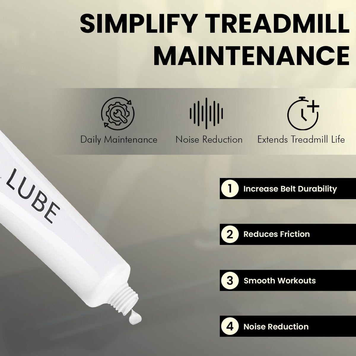 Spirit Sole Treadmill Lubricant Tube of Tread Belt Deck Lube 100% Silicone Lubricantion Oil Maintenance Lubricates Between Belt and Deck p/n N020001
