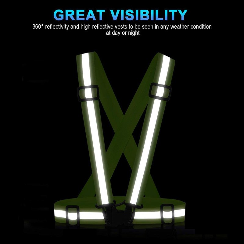 SAWNZC Reflective Vest Running Gear, 2Pack High Visible Safety VES for Cycling Jogging Running Walking, Adjustable for Men Women