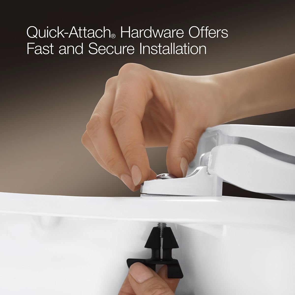 KOHLER 20111-96 Brevia, Slow Close Toilet Seat, Round Toilet Seat, Grip-Tight Bumpers Quick-Attach Hardware, Biscuit (Pack of 2)