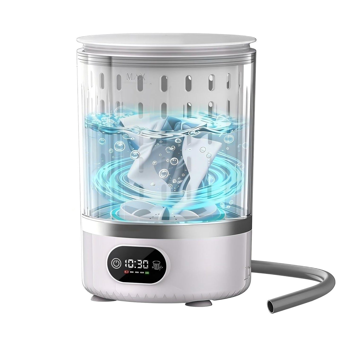 Portable Mini Washing Machine, Upgraded 3-in-1 3L Compact Washer with Spin Dry & Auto Drain,Small Travel Laundry Machine for Underwear Baby Clothes Socks Towels Home Dorm (White)
