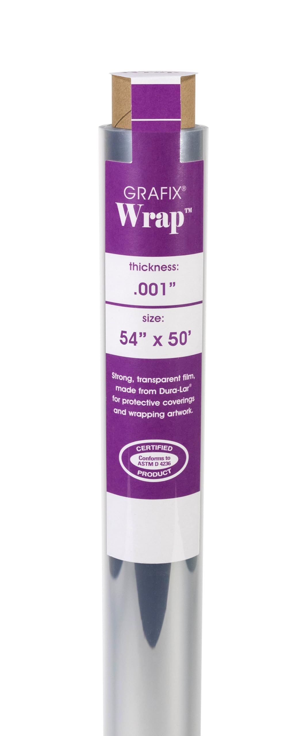 Grafix Dura-Lar 0.001" Film, Ultra Clear, Glossy 54"x50' Material, Mylar/Acetate Alternative for, Blank Stencils and Templates, Protection, Transparencies, Windows, Arts and Crafts, Roll