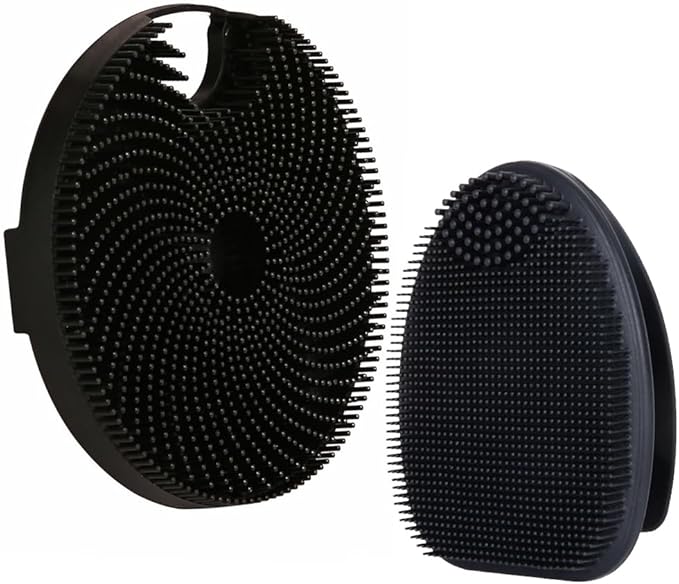 Soft Silicone Face Scrubber,Body Scrubber for Deep Cleansing, Exfoliation- 2pcs Silicone Body Brushes for Women Men Use in Shower Skin Massage Pore Cleansing Blackhead Removing