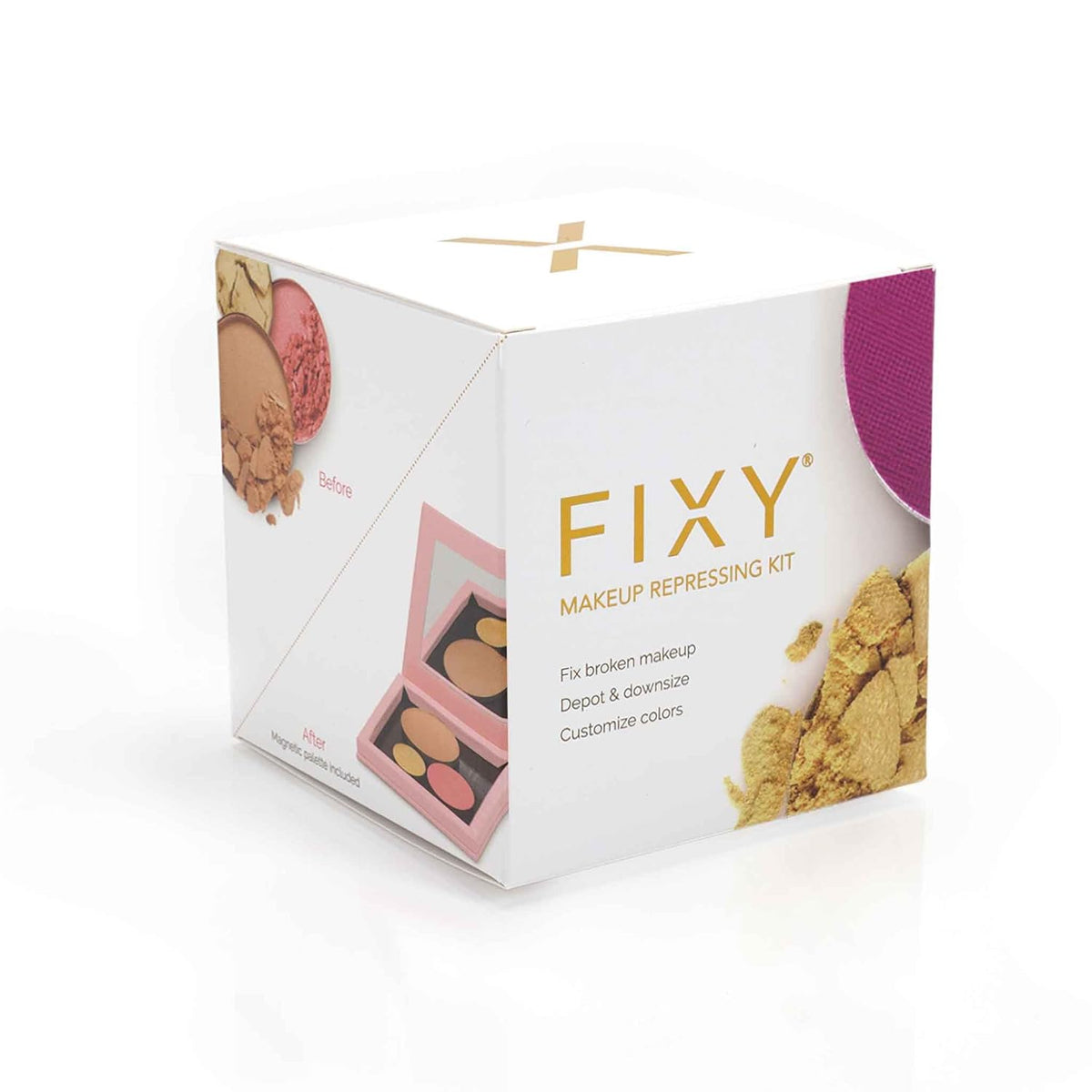 FIXY Makeup Repair Kit - Repressing tool for Eyeshadows, Blush & Highlighter or Depot | Organize Makeup Pans in Makeup Palette with Mirror | Makeup Artist Must Haves