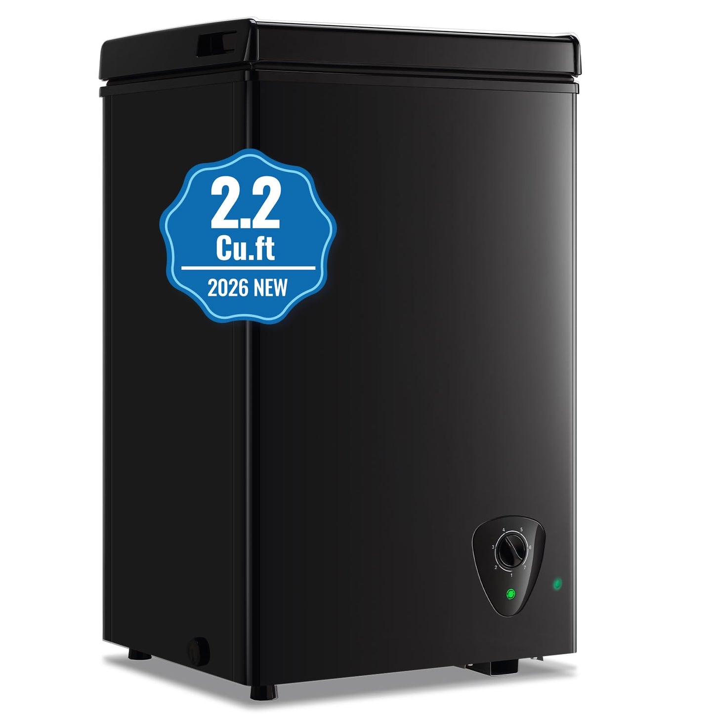 TACOOL 2.2 Cu.Ft Freezer Chest Freezer with Wheels Suit for Singel Removable Basket Traditional Manual Temperature Control for Bedroom, Dorm White