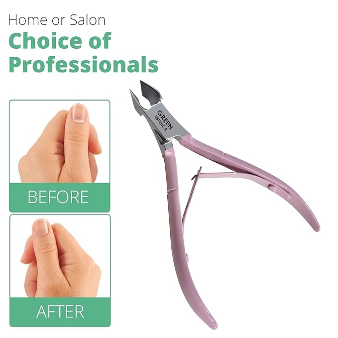 Professional Cuticle Trimmer with Cuticle Pusher Nail Cuticle Remover Nipper Silver Stainless Steel Sharp Blades Manicure Tools with Double Spring Nail Care Pedicure Nail Tools Home Spa (Rose)