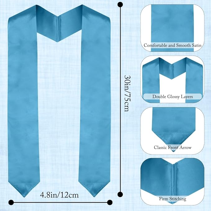 Graduation Stole Graduation Sash Unisex Adults Class of 70'' Stoles for Academic and Choral Ceremony