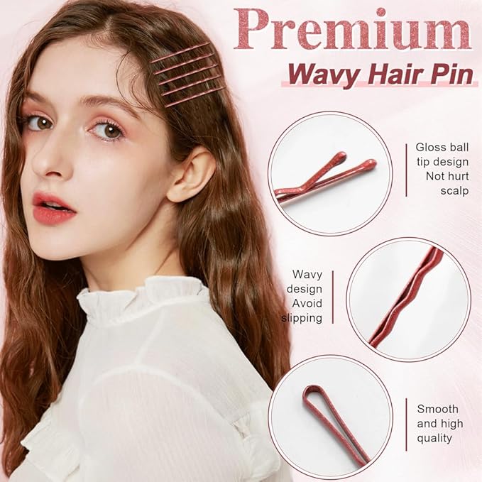 Reddish Brown Bobby Pins 330 Ct, YINGFENG 2.2Inch High Gloss Bobby Hair Pins for Styling, Comfortable, Lock In Style, Pain Free Hair Accessories for Women & Men, All Hair Types