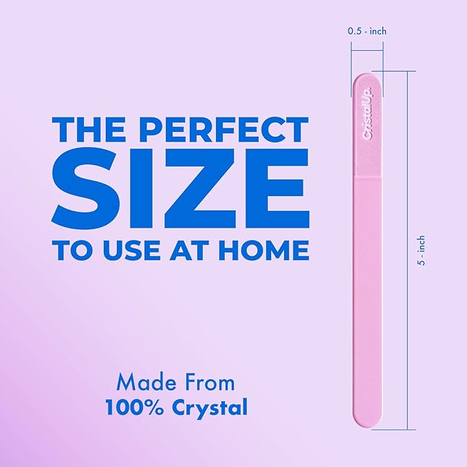 Crystal Nail File 5.3in, Glass File Durable, Perfect for Home, Office and On The Go, Elegant Design for Professional Manicure and Pedicure Results