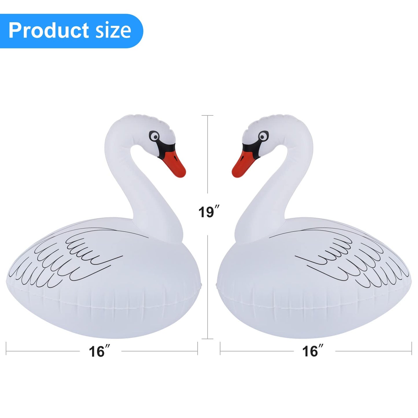 Goallim Swan Floating Solar Lights - Waterproof Inflatable Colorful Changing LED Pool Light for Beach, Garden, Backyard and more