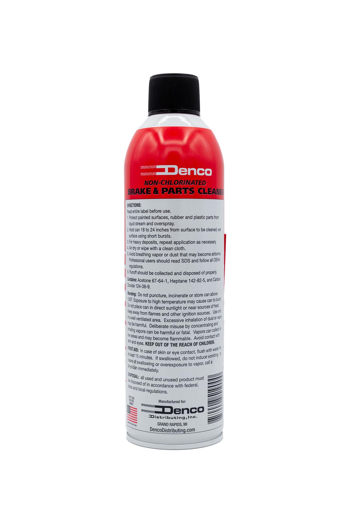 Denco #1930 Brake & Parts Cleaner Spray, Non-Chlorinated, Fast-Drying Degreaser, Low Odor Aerosol, 15.3oz (13oz net wt) (Case of 44)