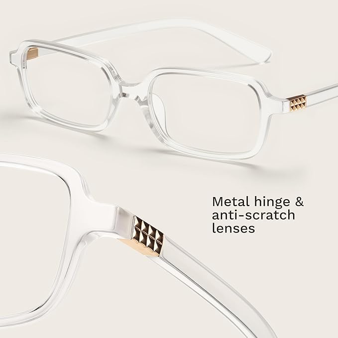 livho Blue Light Glasses for Women ?€? Y2K Aesthetic Frame with Blush Pink Case, 90s Vibe for Screen Time Blue Light Blocking