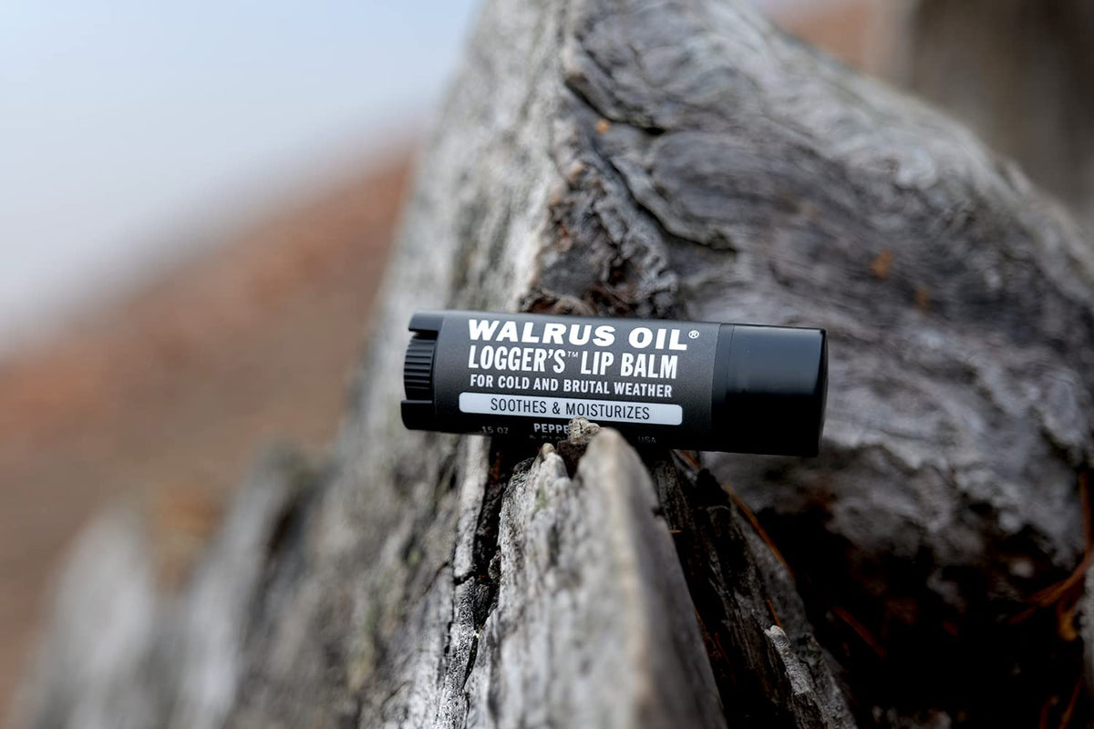 WALRUS OIL Logger's Lip Balm - 2-Pack, 100% Vegan, Made with Candelilla Wax, Almond, Coconut, Jojoba Oils & Natural Ingredients