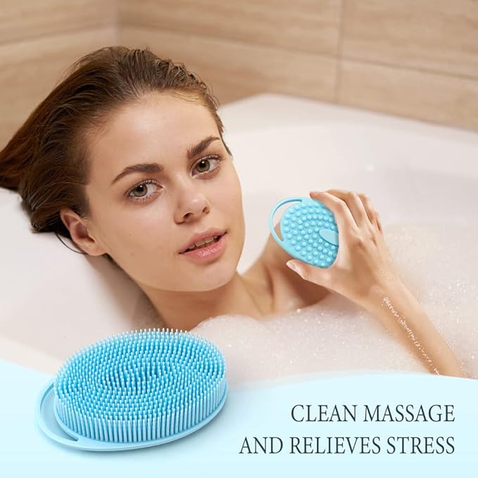 6 Pack Silicone Body Scrubber, Soft Silicone Loofah Exfoliating Body Scrubber Fit for All Kinds of Skin, Clean and Sanitary
