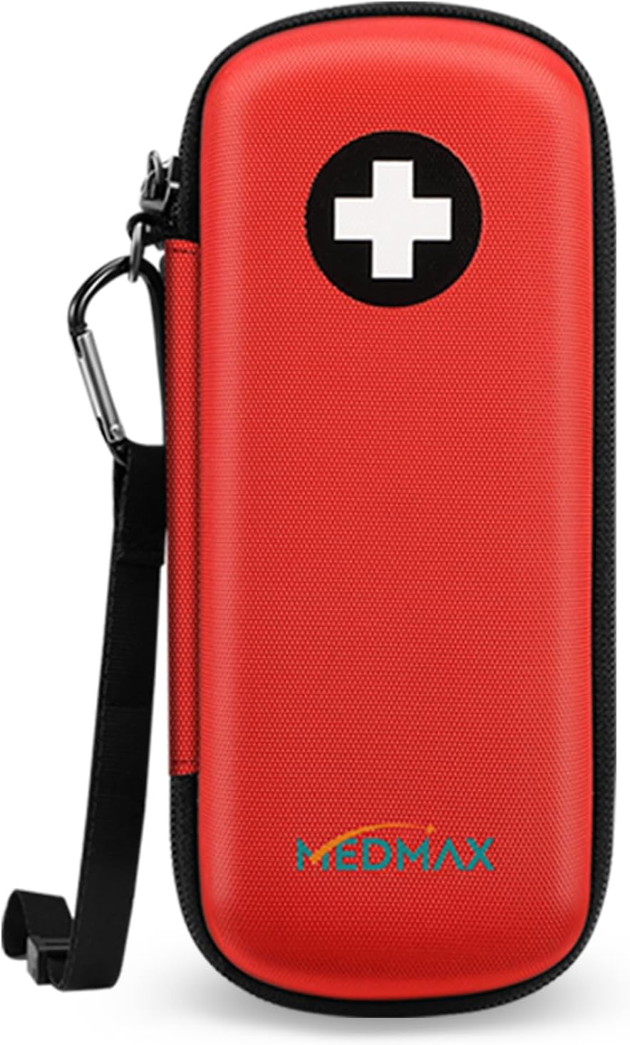 MEDMAX Epipen Medical Carrying Case, Hard Shell EVA Shock Absorption Travel Medication Organizer Bag Emergency Medical Pouch Holds 2 EpiPens, Asthma Inhaler, Auvi-Q, Allergy Medicine Essentials (Red)