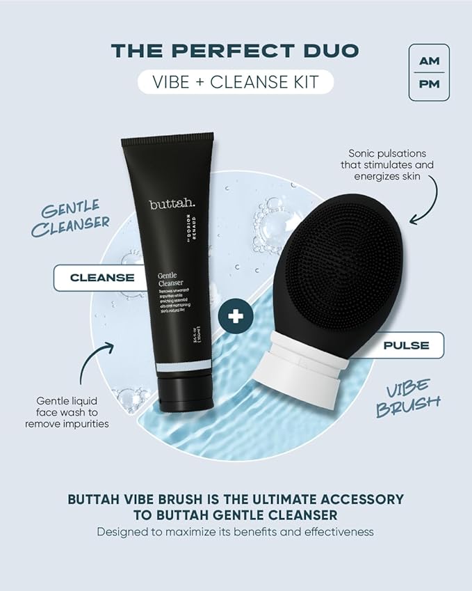 Buttah Skin by Dorion Renaud Buttah Vibe Cleansing Brush with Stand Ã¢ÂÂ New & Improved Technology for Deep Cleansing & Gentle Exfoliation - Sonic Pulsating Face Brush - 2-Speed for Men & Women