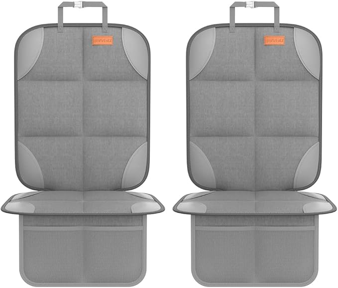 Smart ELF2 Pack Car Seat Protector-600D Fabric Waterproof Carseat Protector with Thicily Padded to Protect Your Car Seats from Child Seats and Pets (Light Grey)