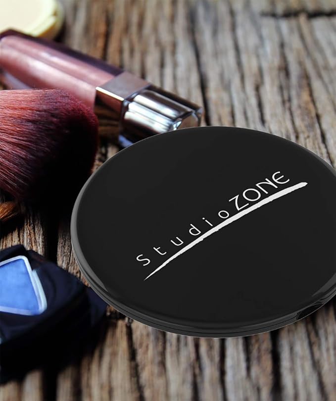 Compact Mirror - 10X Magnifying Mirror - Perfect for Purses - Small Travel Size - 2-Sided with 10X magnification and 1x w No Zoom - Black ClassZ Large Compact Mirrors for Women - 4 Inch Diameter