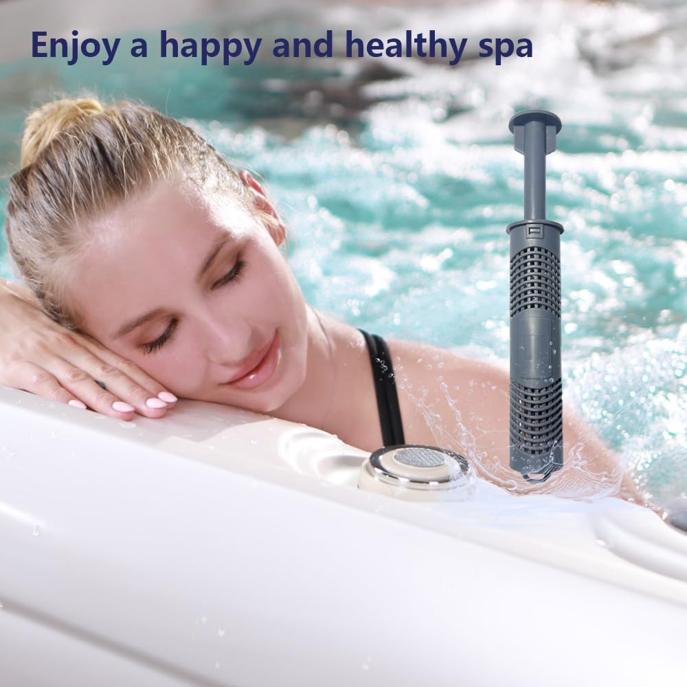 Joepoe Hot Tub Silver Ion Cartridge for Hot Springs Spa- Hot Tub Silver Ion Cartridge Keeps Spa Water Crystal Clear, Spa Mineral Sticks for Hot Tub, Each Filter Last 4 Months (4-Pack, Grey)