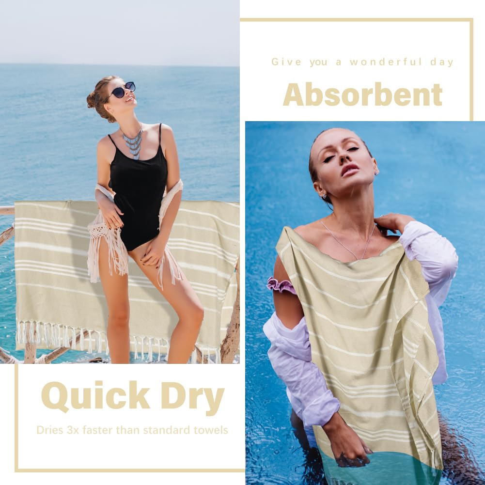 Giant Turkish Beach Towel Blanket 85x75 Cotton XXL Extra Large Oversided Bath Pool Blankets XL Huge Bed Sand Free Throw Towels Picnic Outdoor Big Quilt Necessities Cloud Gifts for Adult Beige