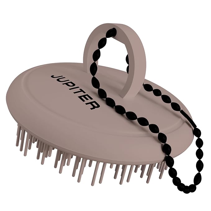Jupiter Scalp Exfoliator - Scalp Massager Tool for Wet & Dry Hair - Ergonomic Detangler Brush - Dandruff Comb & Scrub to Remove Dandruff & Buildup and Support Circulation - Purple