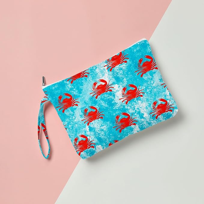 Fokongna Wet Bag, Travel Makeup Bag, Wet Dry Bag, Wet Bag for Swimsuit, Beach Pool Diapers Dirty Yoga Gym Clothes Zipper Pouch for Women Sister Friends Wet Bag Ocean Sea Shells Beach Starfish.349