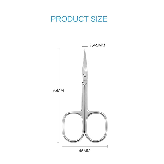 LIVINGO Premium Manicure Scissors Multi-purpose Stainless Steel Cuticle Pedicure Beauty Grooming Kit for Nail, Eyebrow, Eyelash, Dry Skin Curved Blade 3.5 inch