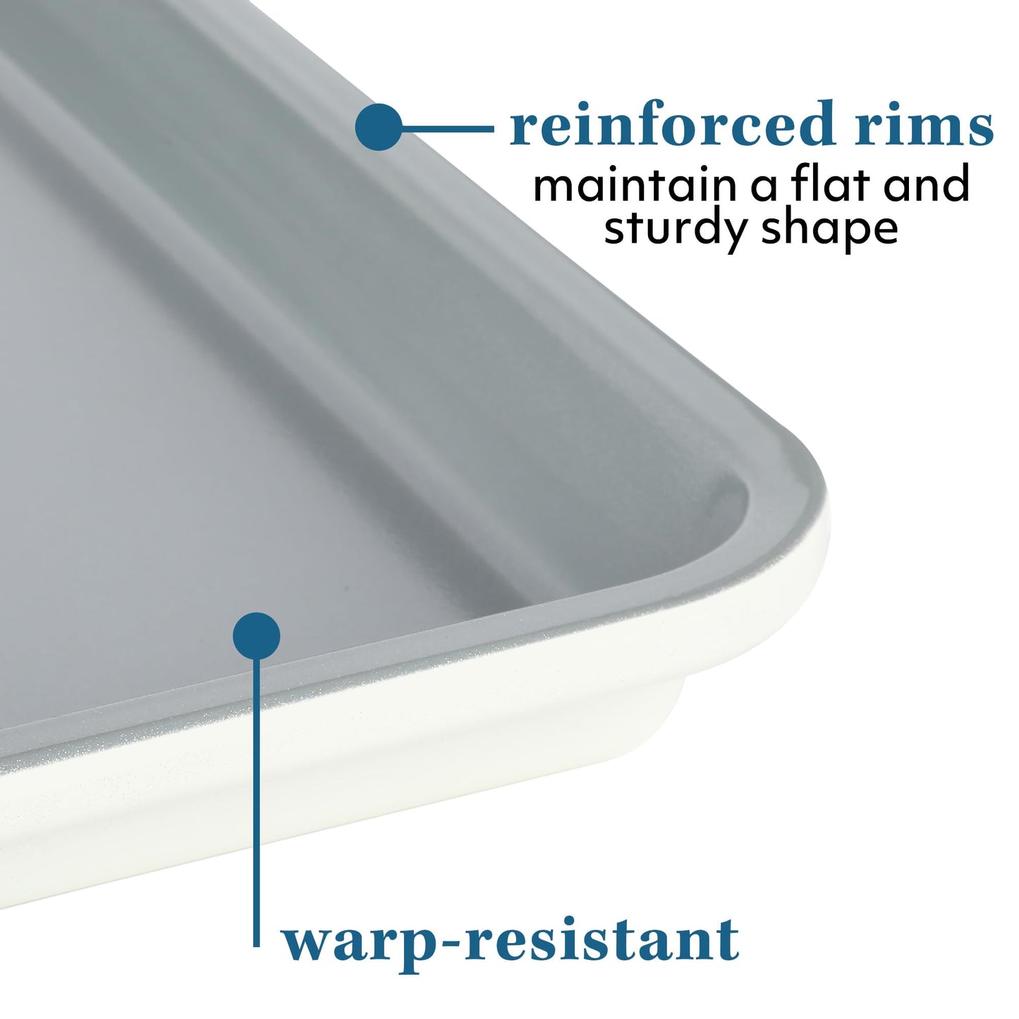Sur La Table Kitchen Essentials Bake Sale Large 18 X 13 Inch PFA Free Ceramic Nonstick Cookie/Baking Sheet - Linen White