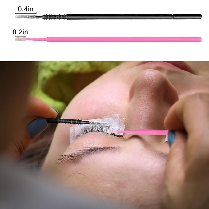 Eyxformula 200 Pcs Disposable Micro Applicator Brush, Precision Lint Free Micro Swabs for Eyelash Extensions, Microswabs for Eye Lash Serum Application, Eyebrow Tint, Lip Makeup Touch-ups, Dental
