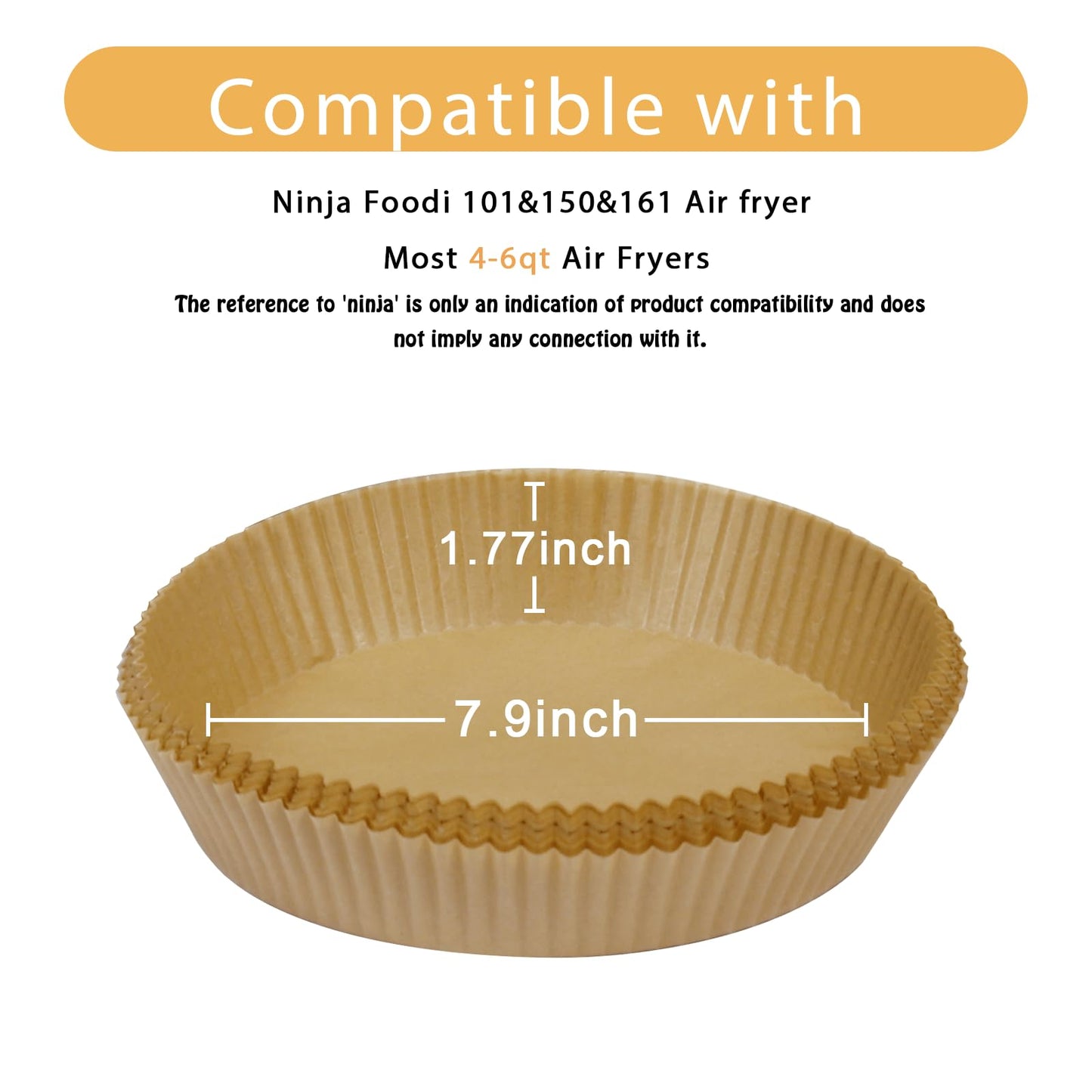 SIUDANGKA 200 Pcs Air Fryer Liners - Disposable Parchment Paper Sheets for Ninja Air Fryer AF101 & AF150 XL