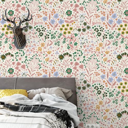 Peel and Stick Wallpaper for Home Decoration Kitchen Vernal Garden Wallpaper Removable Vinyl Self Adhesive Shelf Paper & Drawer Liner Roll House, Workshop & Office 17.3" x 118" SM-576-3