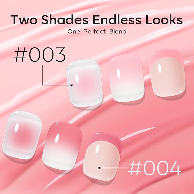 modelones Pat Paint Gel Nail Polish, 2 Colors Soak Off UV Patting Gel Polish Pigmented Colors for Ombre & Gradient & Blush Blooming & French Tip Nail Art, Pink Blaze