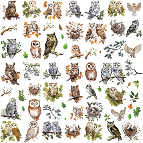 CRASPIRE 8 Sheets Owl Wall Stickers Animal Stickers Bird Window PVC Waterproof Self Adhesive Wall Decals Removable for Window Decor Clings Stairway Housewarming Gift