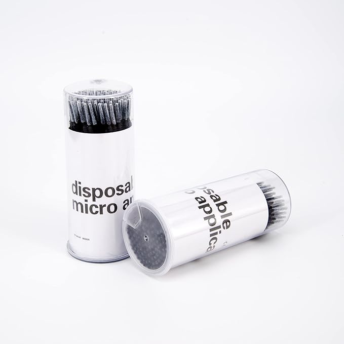 i-Laesh 400pcs Disposble Micro Applicators Brushes for Eyelash Extension Cotton Swabs Makeup Oral and Personal Care Mini Grafted Bottled Remove Glue - Black (Bottled - Pro Grip)