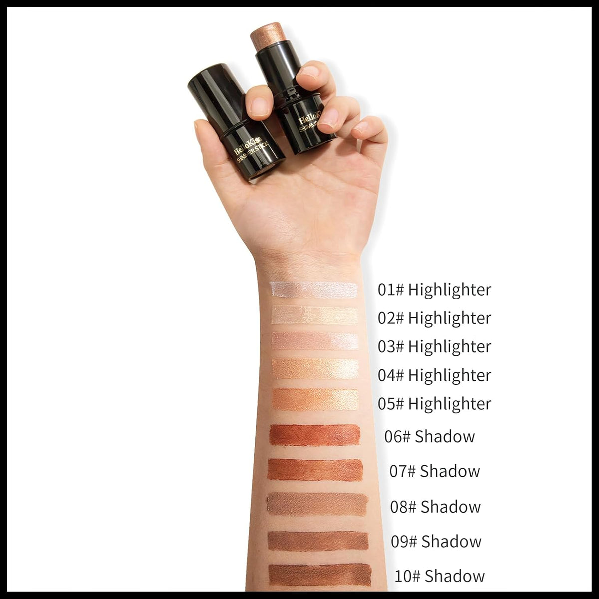 MIELIKKI 2Pcs Cream Contour Stick Makeup, Highlighter Stick and Bronzer Stick for Face Sculpting, Easy to Apply & Blend, Long Lasting, Waterproof, Matte Finish,0207