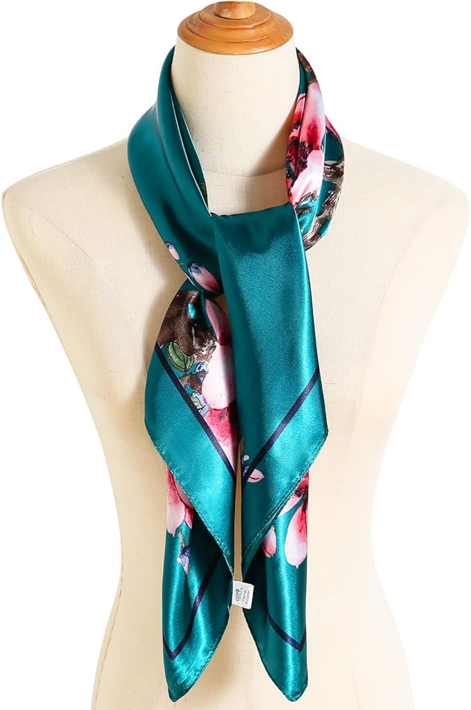 vimate 35" Square Silk Like Head Scarf - Women's Fashion Satin Scarf Bandana for Hair Wrapping at Night.