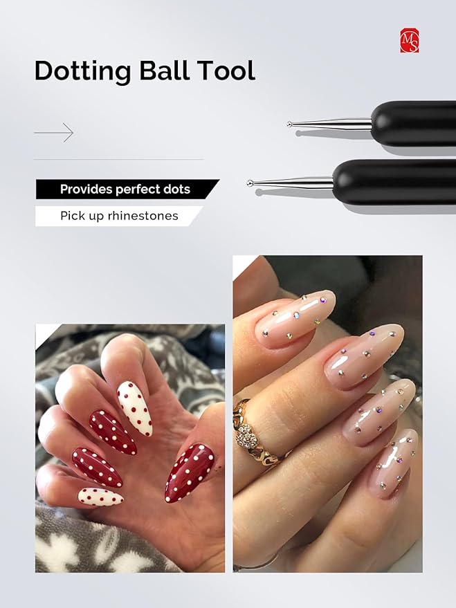 MelodySusie Nail Art Brushes Set,6pcs Professional Pen,Nail Art Tools Kit with Painting Dotting Line Pen for Gel Polish Nail Design Nail Carving French Nails for Home DIY Salon Use