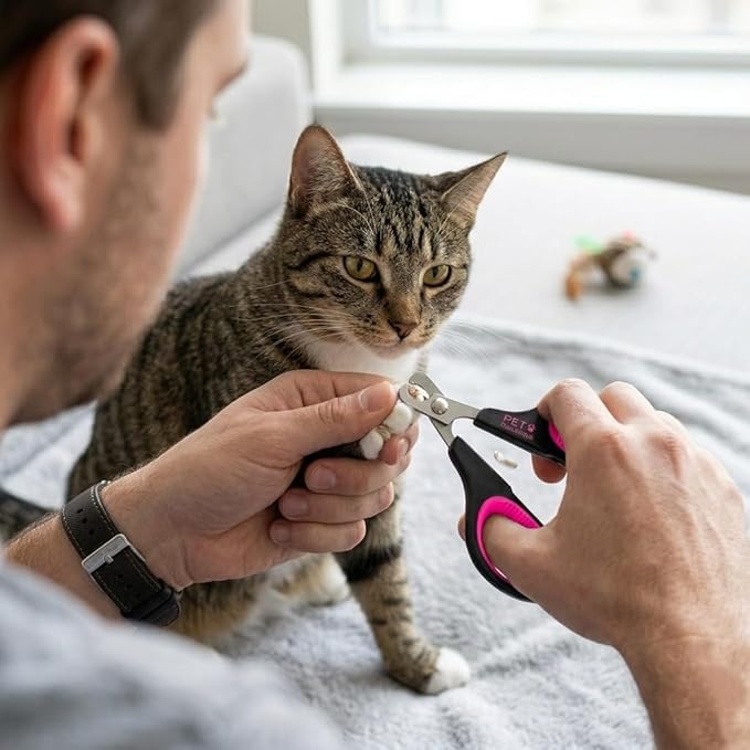 Cat Nail Clippers by Pet Republique Ã¢ÂÂ Professional Stainless-Steel Nail Clipper for Cats, Kittens, Hamster, Rabbits, Birds, & Small Breed Animals Claw Trimmer (Black+Pink)